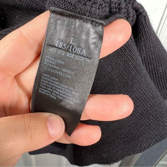 Sz L AllSaints Aspen Waffle Texture Crew Neck Sweater NWOT $169 MSRP - Picture 10 of 11